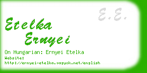 etelka ernyei business card